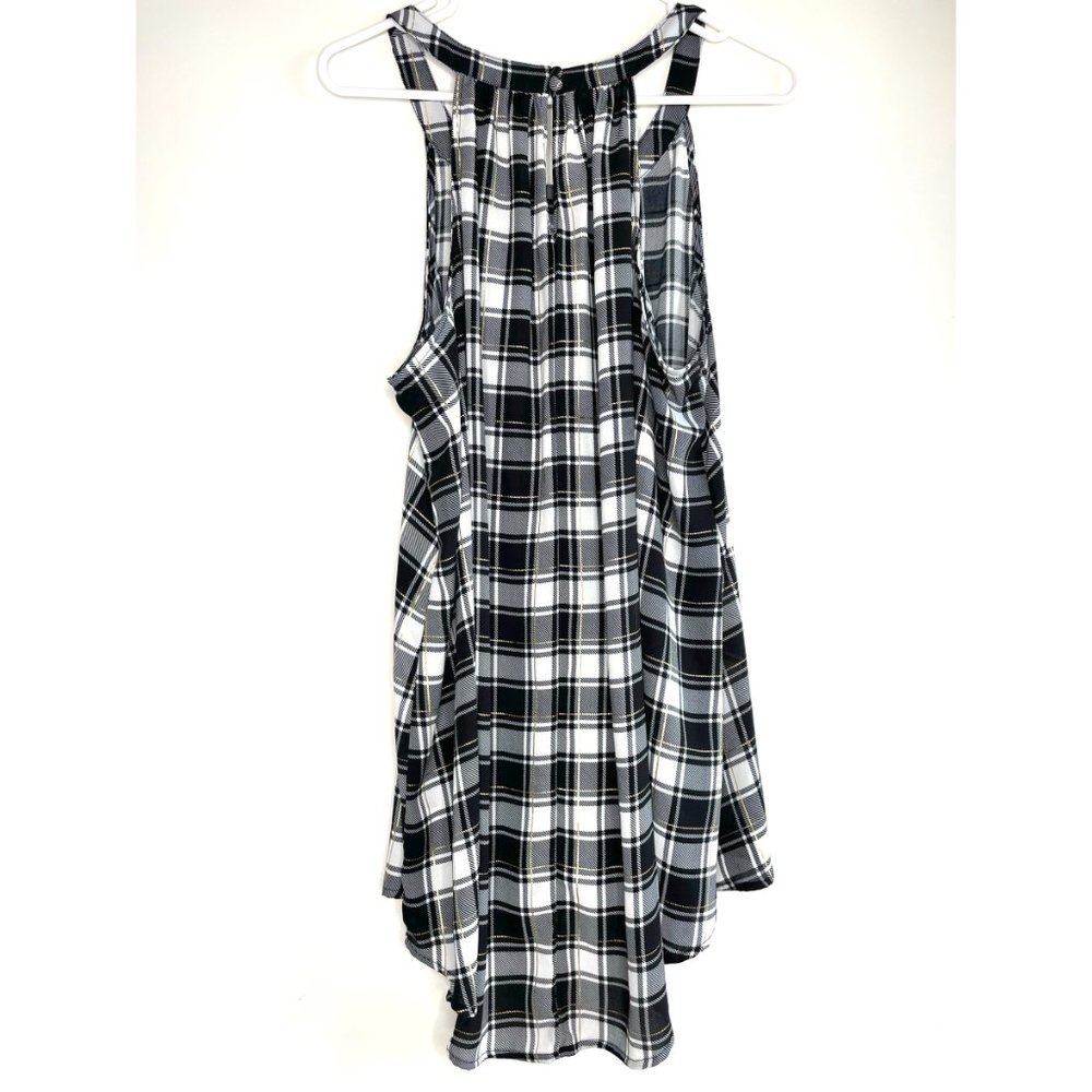 Torrid Metallic Plaid Georgette Hi Lo Tank - Picture 5 of 7